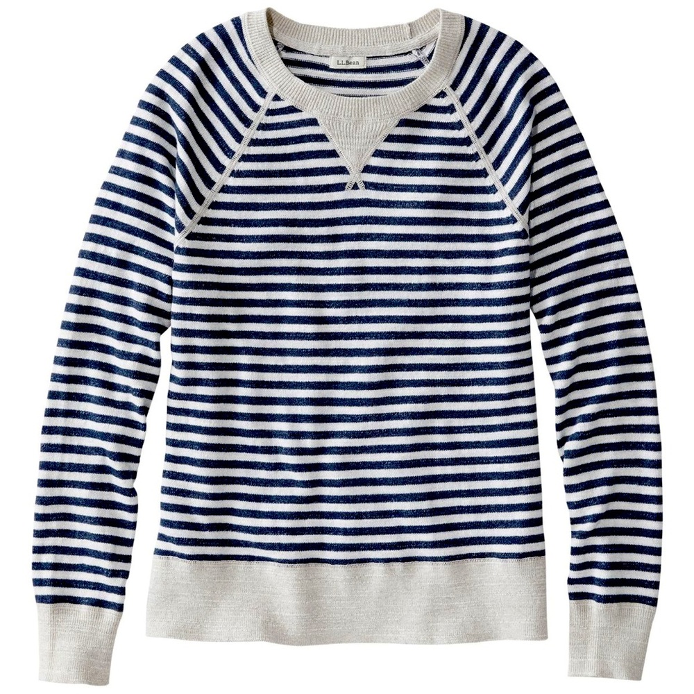 LL Bean Navy Stripe Sweater